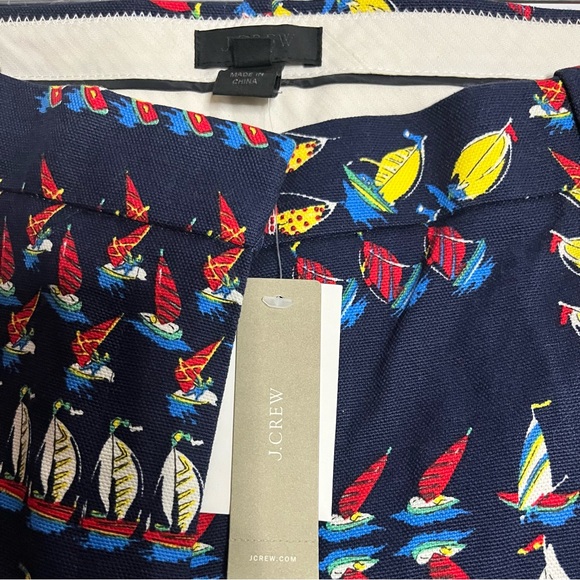 J. Crew Pants - J. Crew Collection Navy Sailboat Print Cropped Pants